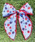 Red, White and Blue Daisy Bow