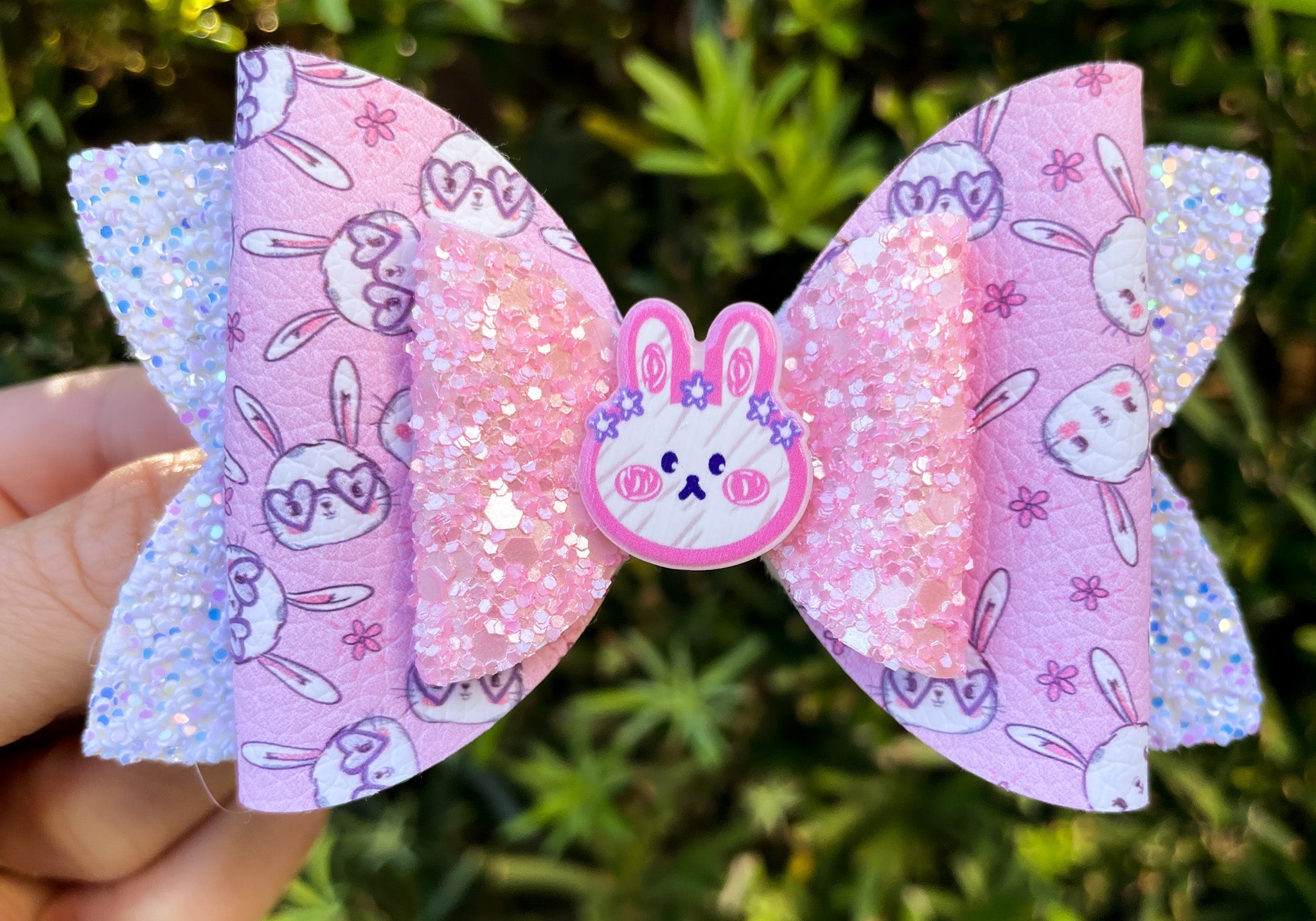 Pink Boho Bunny Bow