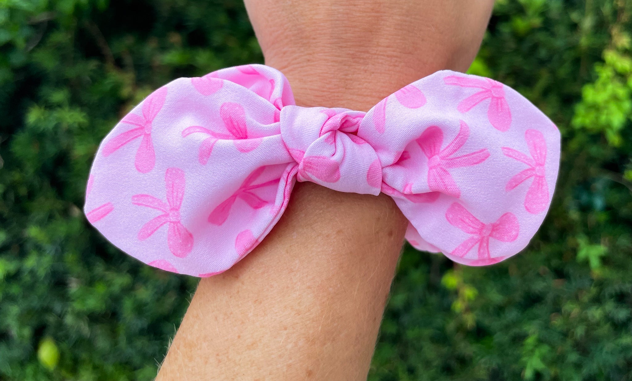 Pink Bow Scrunchie