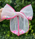 Hot Pink Lined Shaker Bow